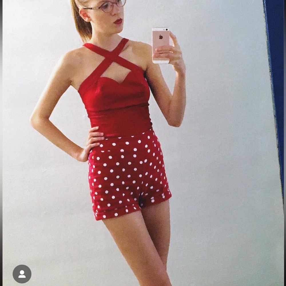 Lindy Bop Red Polka Dot Shorts
